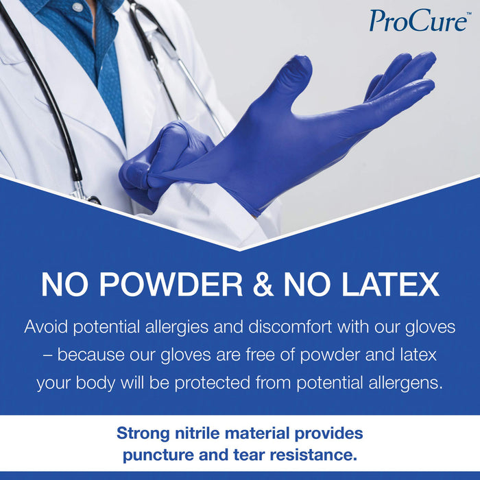 ProCure Cool Blue Disposable Nitrile Exam Gloves - Powder Free (Case)