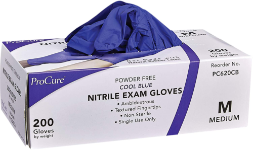 ProCure Cool Blue Disposable Nitrile Exam Gloves - Powder Free (Case)