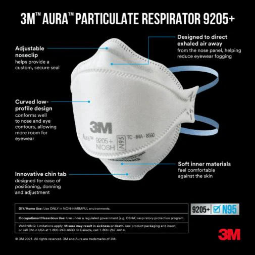 3m Aura 9205 N95 Particulate Respirator Mask — Quick Supplies Online 3236