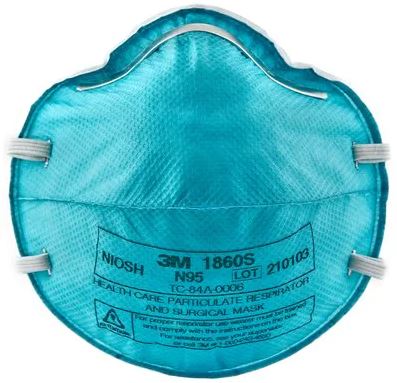 3M 1860S Particulate Respirator and Surgical Mask