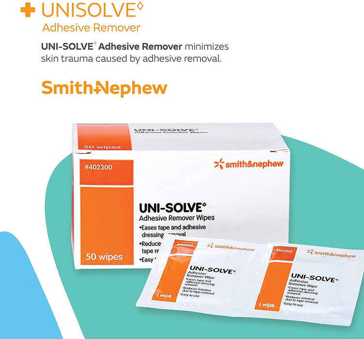 Uni Solve - 402300 Adhesive Remover Wipes, 50 each  (2-1/2 x 2-1/2 inch)