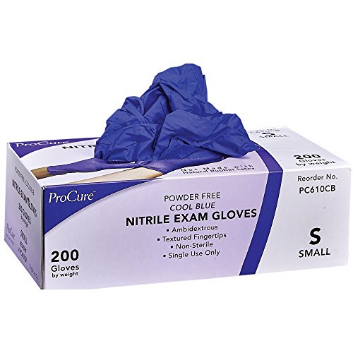 ProCure Cool Blue Disposable Nitrile Exam Gloves - Powder Free (Case)