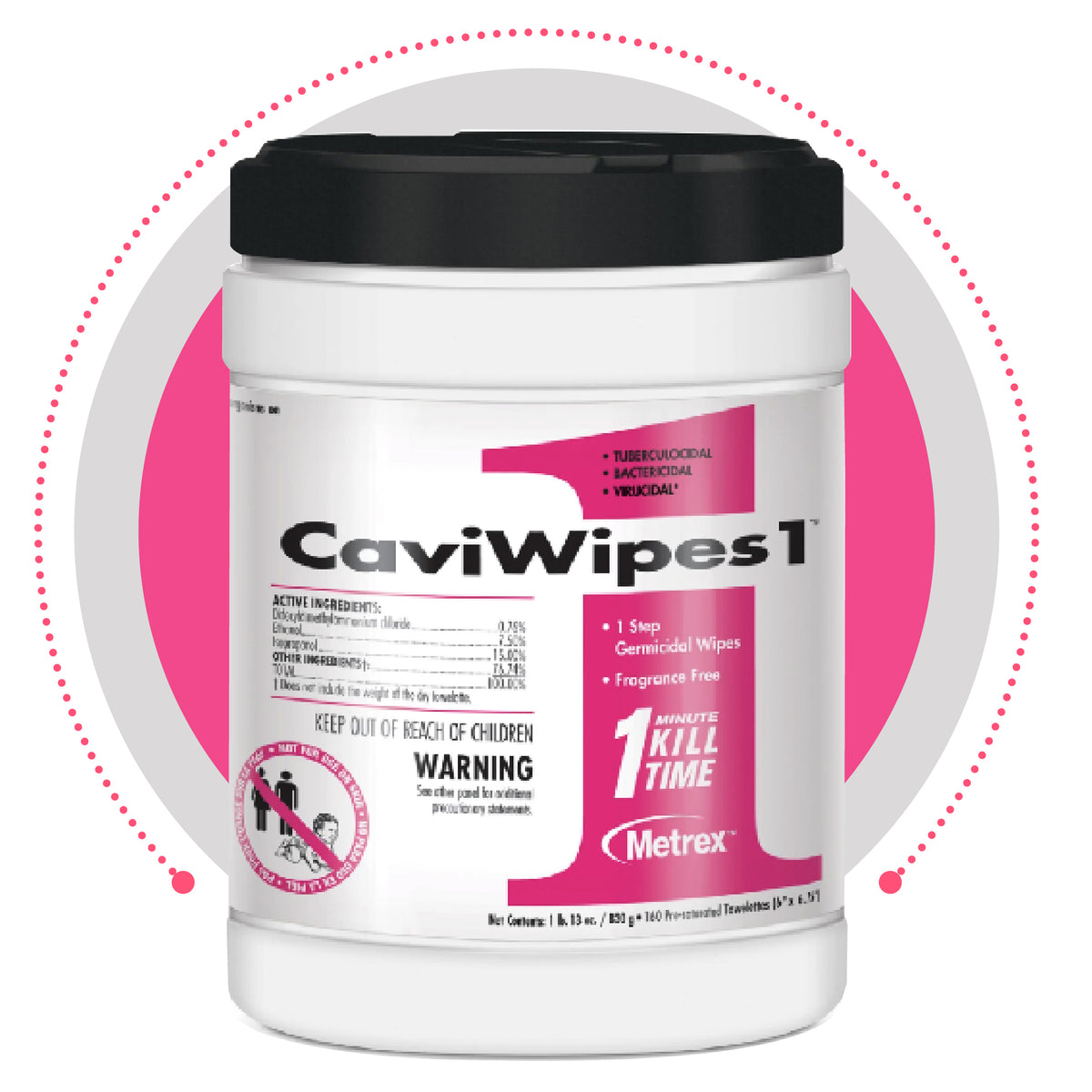 Metrex 135100 CaviWipes1 Surface Disinfectant Towelette — Quick